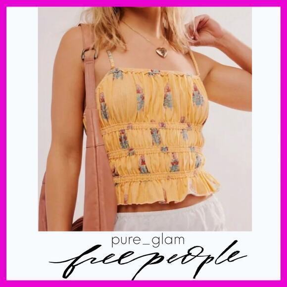 Free People floral cropped top - Picture 1 of 2